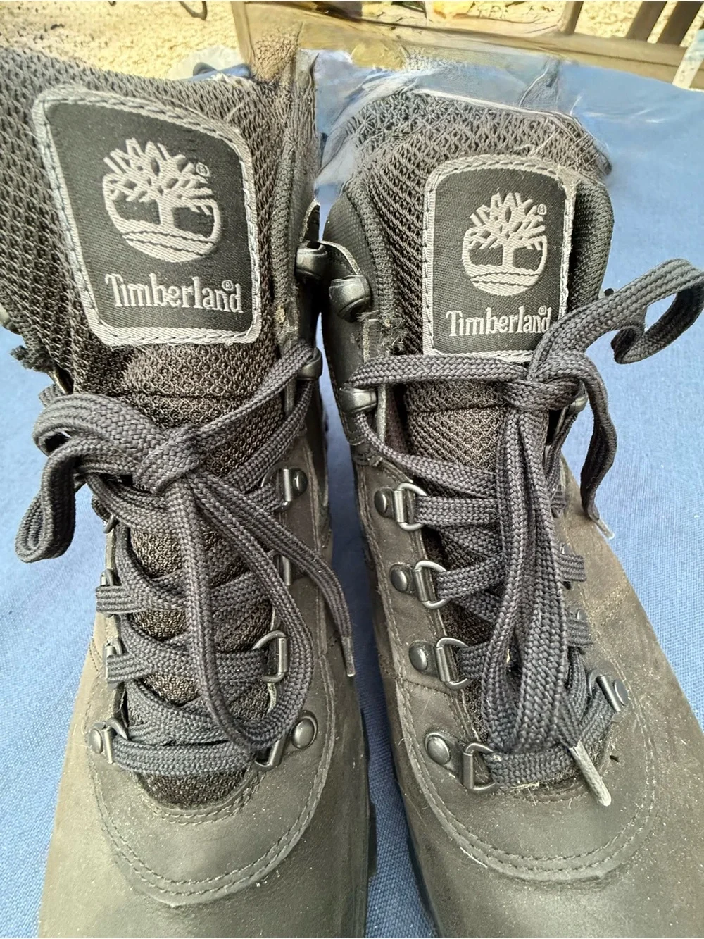 Timberland Leather Black Lace-Up Leather Hiking Boots